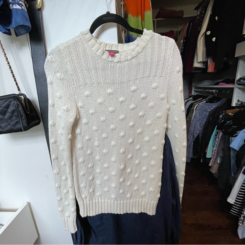 Vince Camuto Ivory Textured Knit Sweater